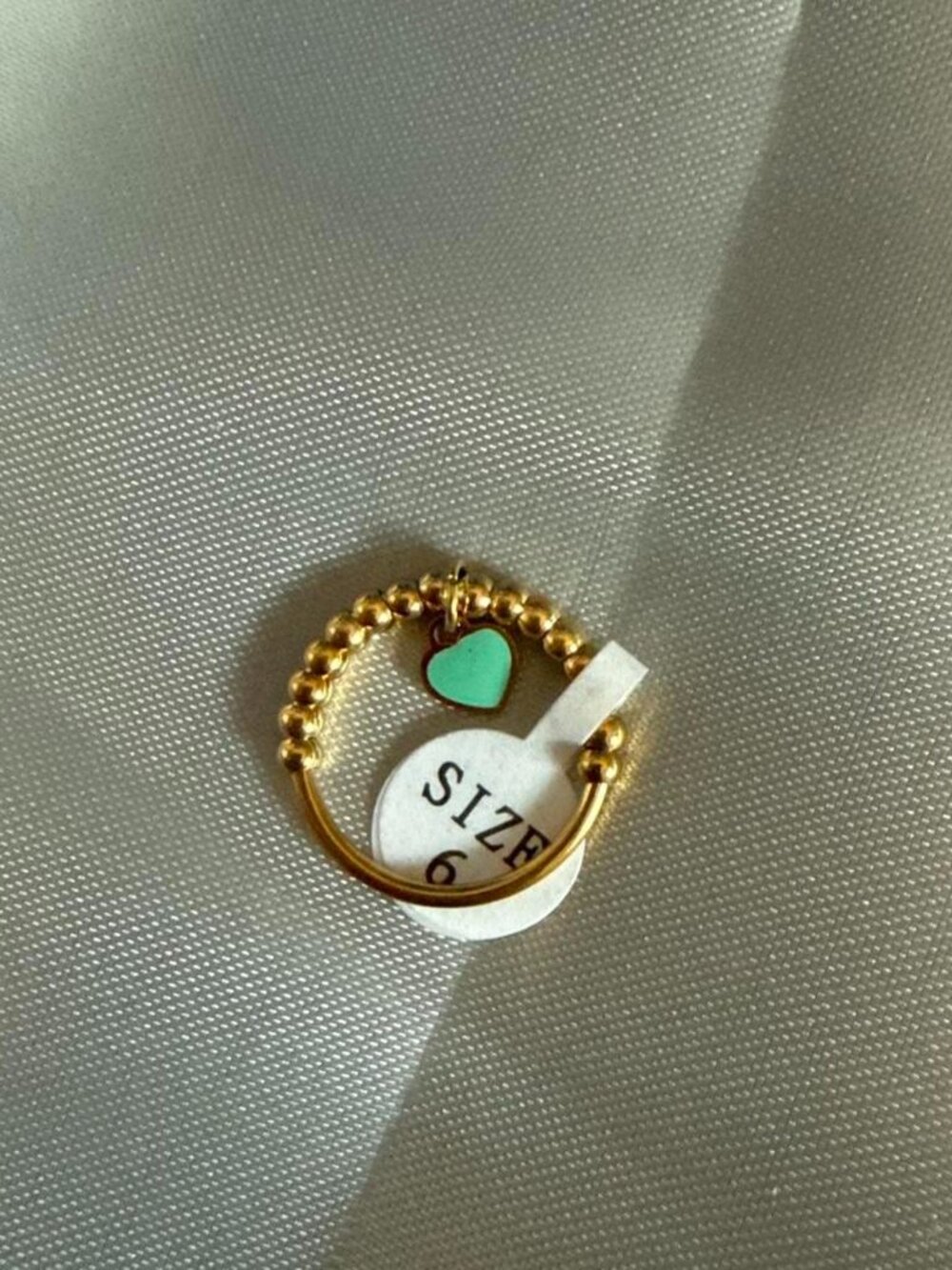 Blue heart size 6 ring